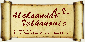 Aleksandar Velkanović vizit kartica